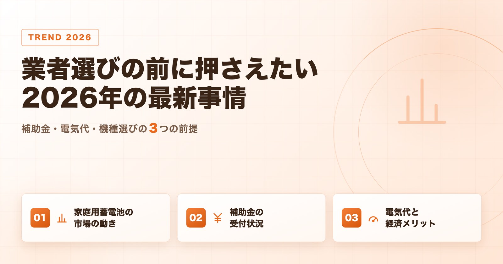 2026年の家庭用蓄電池市場と補助金の最新事情を整理した図